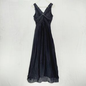 Ann Taylor Women's Black Sleeveless Long Gown - Elegant Evening Dress P987